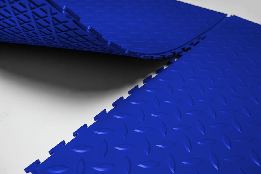 Плитка ПВХ Sold Grain, 5 мм, 500*500, скрытый замок, синяя