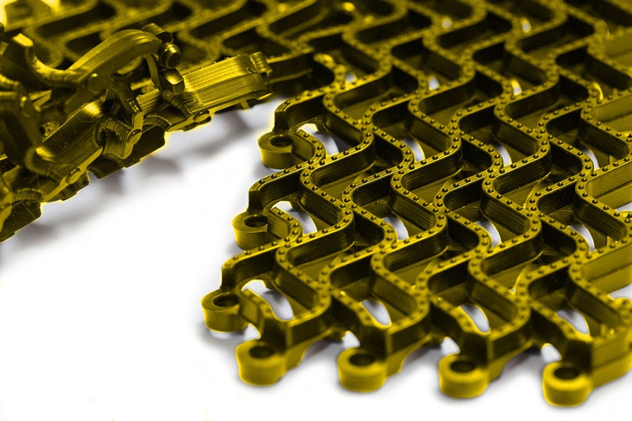 Грязезащитное покрытие ПВХ «Волна», 14 мм, 300*100 мм, жёлтый