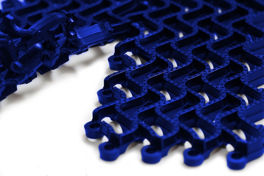 Грязезащитное покрытие ПВХ «Волна», 14 мм, 300*100 мм, синий