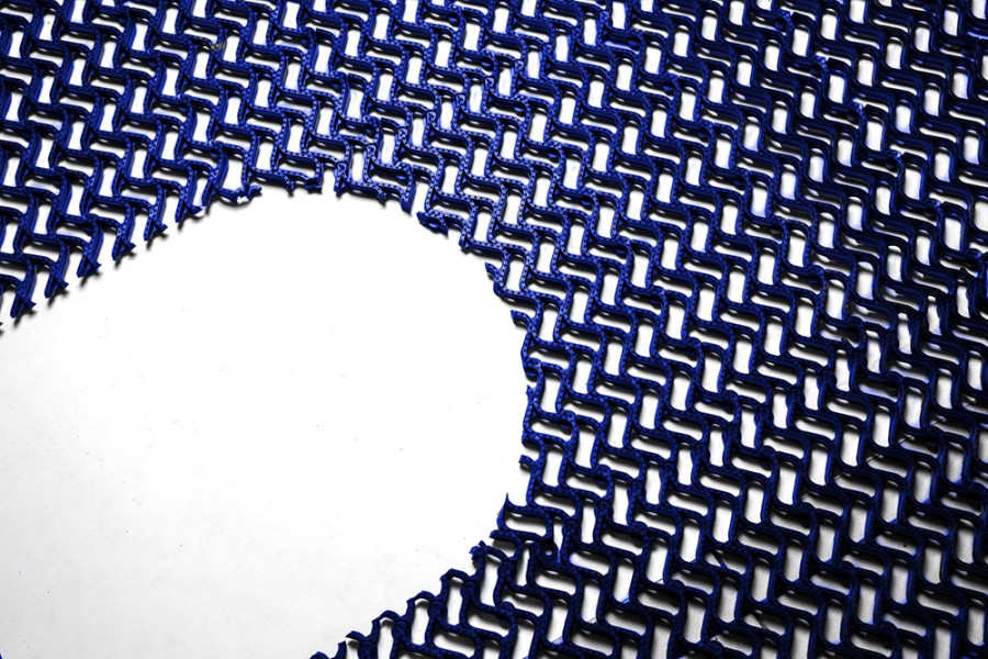 Грязезащитное покрытие ПВХ «Волна», 14 мм, 300*100 мм, синий