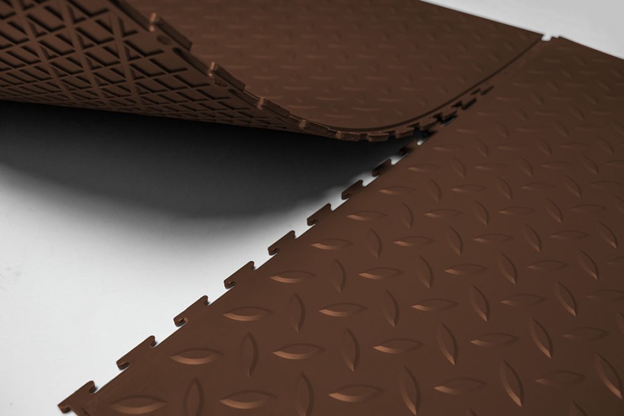 Плитка ПВХ Sold Grain, 5 мм, 500*500, скрытый замок, коричневая