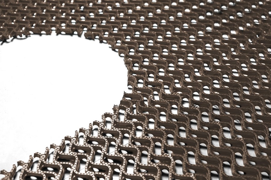 Грязезащитное покрытие ПВХ «Волна», 14 мм, 300*100 мм, бежевый