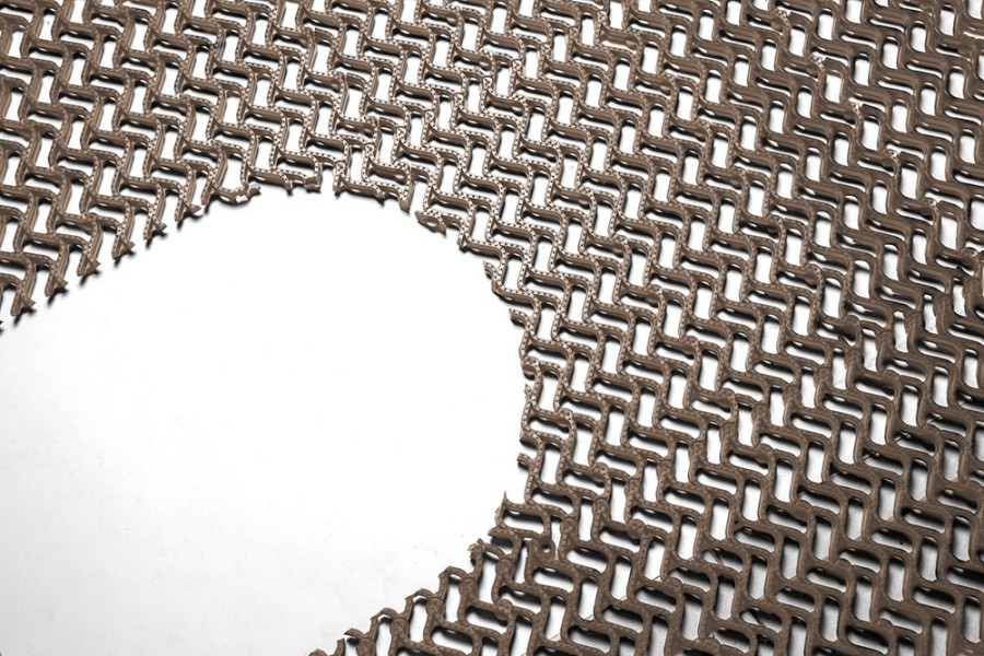 Грязезащитное покрытие ПВХ «Волна», 14 мм, 300*100 мм, бежевый