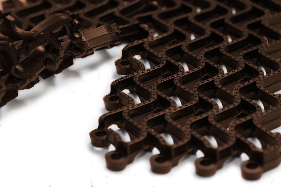 Грязезащитное покрытие ПВХ «Волна», 14 мм, 300*100 мм, коричневый