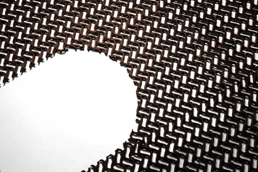 Грязезащитное покрытие ПВХ «Волна», 14 мм, 300*100 мм, коричневый