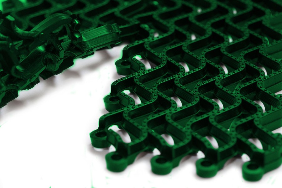 Грязезащитное покрытие ПВХ «Волна», 14 мм, 300*100 мм, зелёный