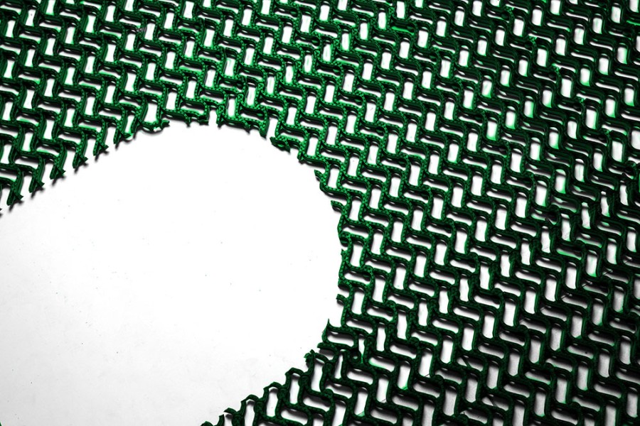 Грязезащитное покрытие ПВХ «Волна», 14 мм, 300*100 мм, зелёный