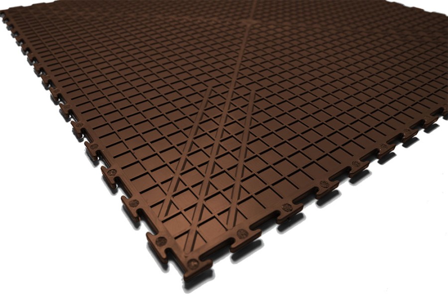 Плитка ПВХ Sold Grain, 7 мм, 500*500, скрытый замок, коричневая