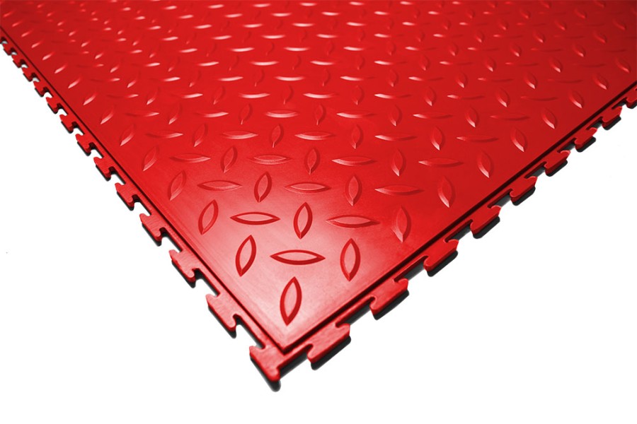 Плитка ПВХ Sold Grain, 7 мм, 500*500, скрытый замок, красная