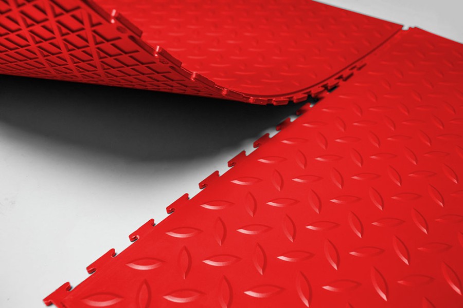 Плитка ПВХ Sold Grain, 7 мм, 500*500, скрытый замок, красная