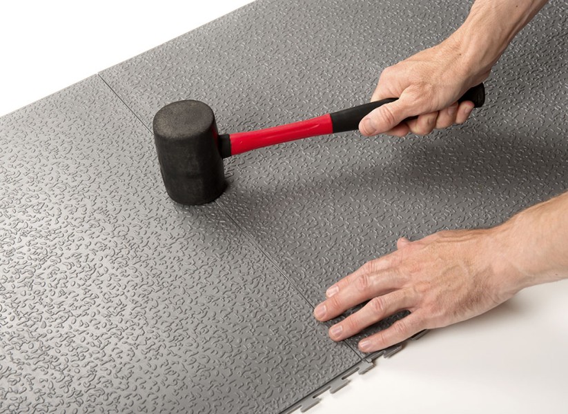 Плитка  ПВХ Sold Lock, 7 мм, 500*500, скрытый замок, тёмно-серая